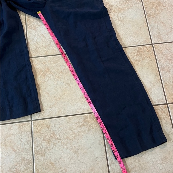 VINCE Navy Mid-Rise Linen Utility Cargo Style Coastal Pants, Sz XL - Picture 11 of 11